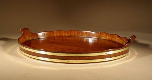 Very Decorative & Useful Original Oval Mahogany Coopered Tray (1 of 9) Very Decorative & Useful Original Oval Mahogany Coopered Tray (1 of 9)