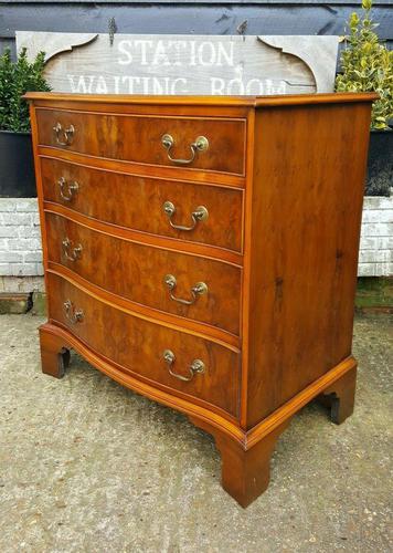 Burr Yew Serpentine Front Chest of Drawers (1 of 5)