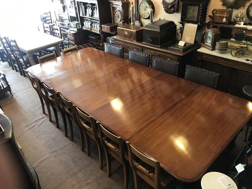 Large Mahogany 3 Leaf Extending Dining Table (1 of 12)