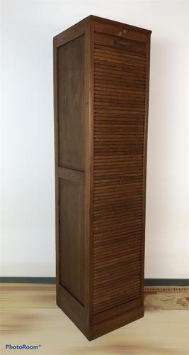 Antique French Tall Filing Cabinet Tambour Roller Shutter (1 of 10) Antique French Tall Filing Cabinet Tambour Roller Shutter (1 of 10)