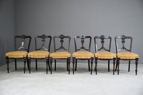 6 Victorian Aesthetic Movement Dining Chairs (1 of 13)