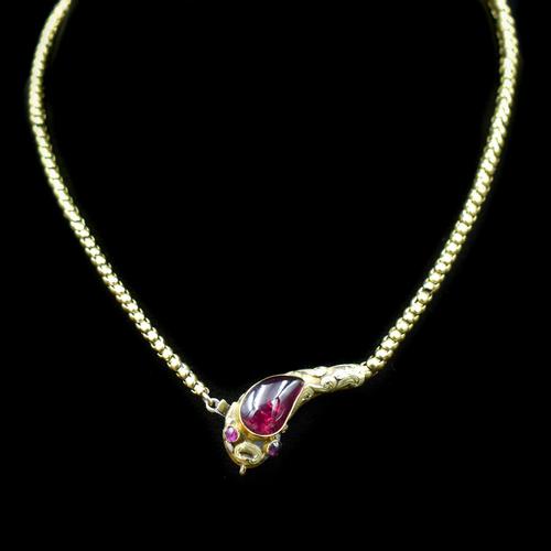 Antique Victorian Cabochon Garnet Yellow Gold Snake Serpent Necklace (1 of 11) Antique Victorian Cabochon Garnet Yellow Gold Snake Serpent Necklace (1 of 11)