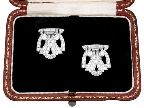 7.27ct Diamond & Platinum, 18ct White Gold Double Clip Brooch (1 of 21) 7.27ct Diamond & Platinum, 18ct White Gold Double Clip Brooch (1 of 21)