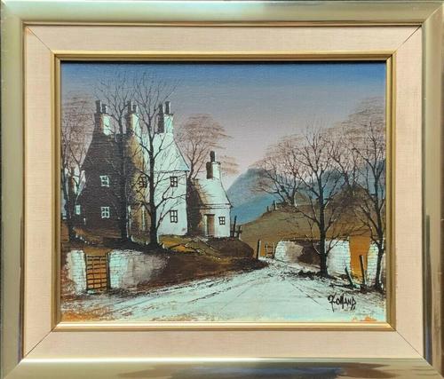 Ronald Folland Original Signed Winter Hamlet Landscape Oil Painting (1 of 12) Ronald Folland Original Signed Winter Hamlet Landscape Oil Painting (1 of 12)