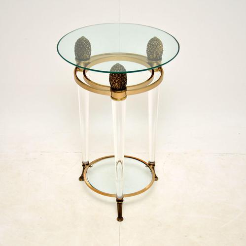 Italian Vintage Glass & Acrylic Side Table (1 of 6)