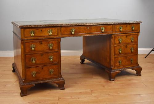 Antique Burr Walnut Partners Desk (1 of 18) Antique Burr Walnut Partners Desk (1 of 18)