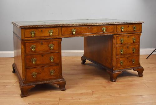 Antique Burr Walnut Partners Desk (1 of 18)