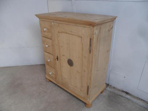 Victorian Antique Pine 4 Drawer Kitchen Food Storage Cupboard to wax / paint (1 of 11)