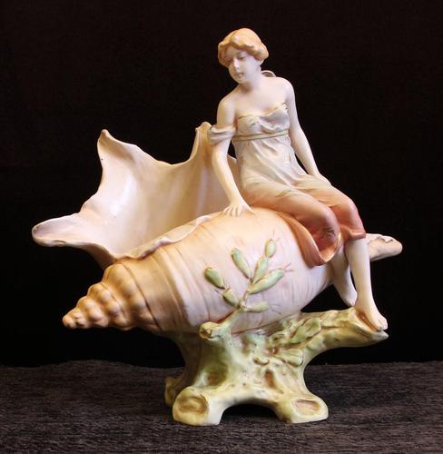 Antique Art Nouveau Centre Piece of Maiden on Shell (1 of 9) Antique Art Nouveau Centre Piece of Maiden on Shell (1 of 9)