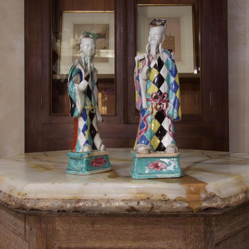 Charming Near Pair of 18th Century Chinese Export Immortals - Harlequin (1 of 11) Charming Near Pair of 18th Century Chinese Export Immortals - Harlequin (1 of 11)