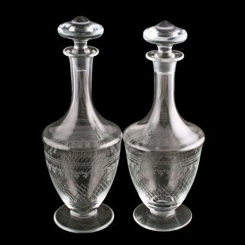Pair of Engraved Decanters (1 of 7) Pair of Engraved Decanters (1 of 7)