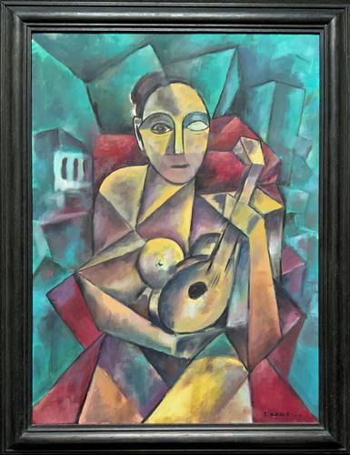 Original 20th Century Continental Abstract Cubism Style Portrait Oil Painting (1 of 11) Original 20th Century Continental Abstract Cubism Style Portrait Oil Painting (1 of 11)