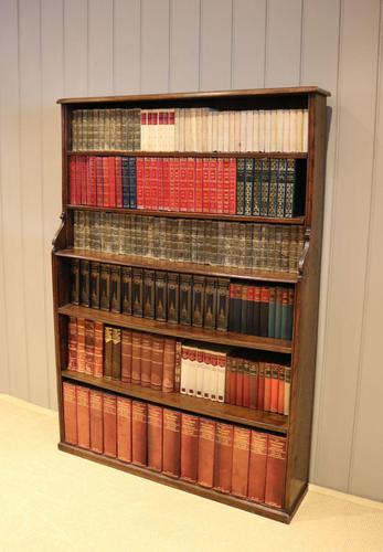 Victorian Solid Oak Waterfall Bookcase (1 of 12)