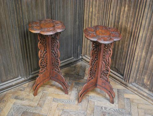 Decorative Pair of Indian Table Stands (1 of 6) Decorative Pair of Indian Table Stands (1 of 6)