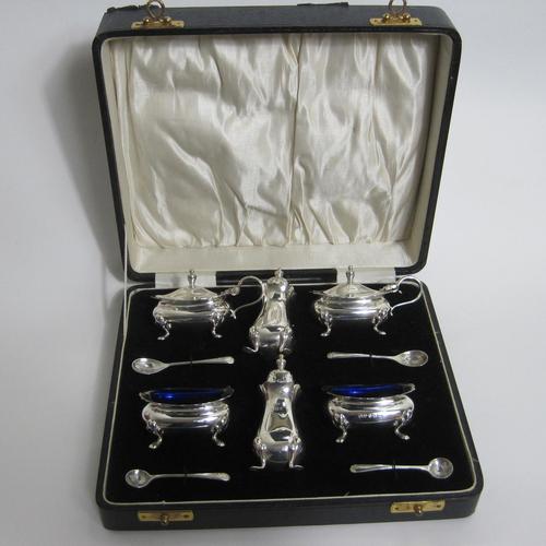 Charming 10 Piece Silver Condiment Set in Fitted Black Velvet Lined Box (1 of 6) Charming 10 Piece Silver Condiment Set in Fitted Black Velvet Lined Box (1 of 6)
