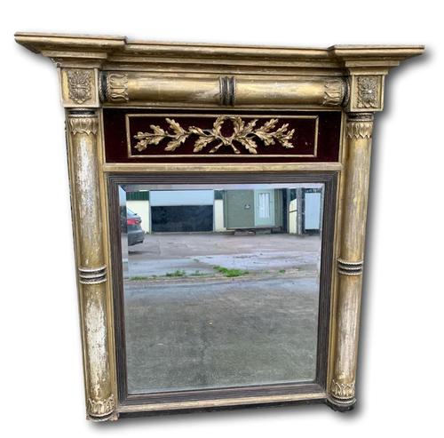 Regency Gilt Pier Mirror With Red Velvet Panel (1 of 7) Regency Gilt Pier Mirror With Red Velvet Panel (1 of 7)