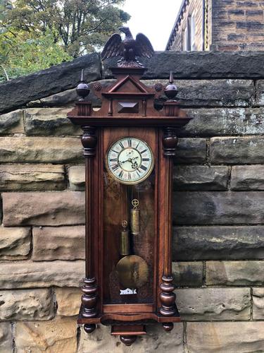 Antique Double Weight Vienna Wall Clock (1 of 9)