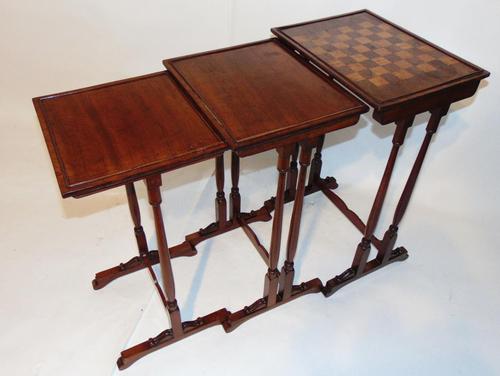 Regency mahogany nest of three tables (1 of 7)