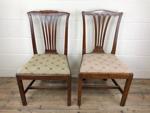 Two Similar Edwardian Mahogany Frame Chairs with Fabric Seats (1 of 11)