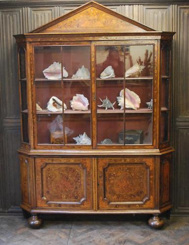 Dutch Marquetry Display Cabinet (1 of 11)