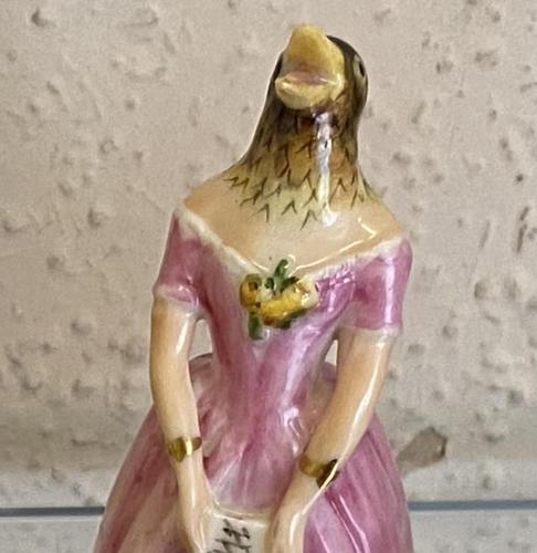 Rare Royal Worcester Porcelain CANDLE-SNUFFER – ‘Jenny Lind’ (Confidence) in pink, 1923 (1 of 3)