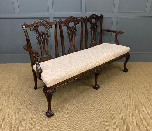 Mahogany Chippendale Style Triple Chair Back Settee (1 of 18)