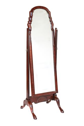 Antique Walnut Queen Anne Revival Cheval Mirror c.1920 (1 of 4) Antique Walnut Queen Anne Revival Cheval Mirror c.1920 (1 of 4)