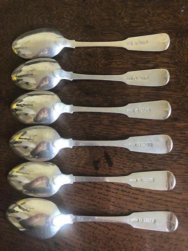 Set of Six Georgian Teaspoons by Mitchell & Russell of Glasgow 1821 (1 of 3)