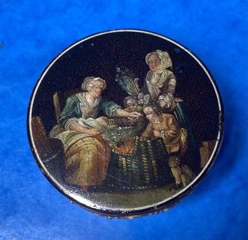Georgian Painted Papier-mâché Snuff Box (1 of 14) Georgian Painted Papier-mâché Snuff Box (1 of 14)