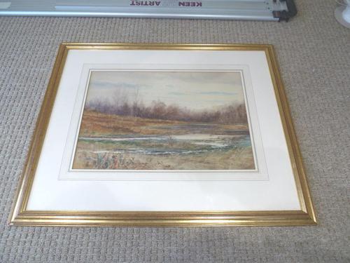 Fine Large 19th Century English School Watercolour - Wooded Marshland Scene. (1 of 5) Fine Large 19th Century English School Watercolour - Wooded Marshland Scene. (1 of 5)