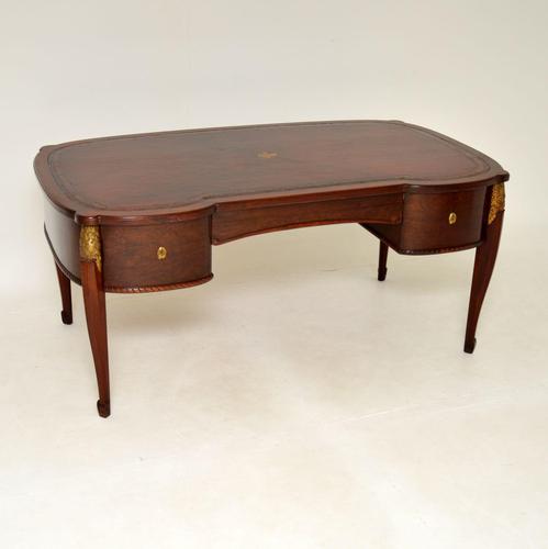 Large Antique French Leather Top Mahogany Desk (1 of 17)