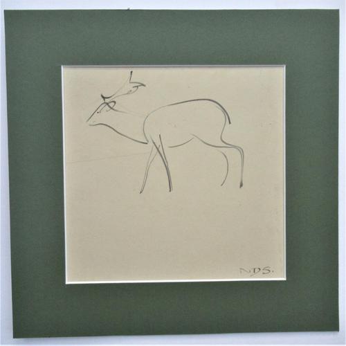Norman Dudley Short 'British', Stag, original pen & ink drawing c1930, mounted (1 of 4) Norman Dudley Short 'British', Stag, original pen & ink drawing c1930, mounted (1 of 4)