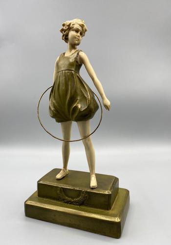 Very Rare “Hoop Girl” Art Deco Celluloid Figure After Ferdinand Preiss c.1925 (1 of 9)