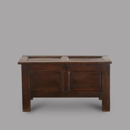 Early 18th Century Rustic Panelled Footed Oak Coffer (1 of 3)