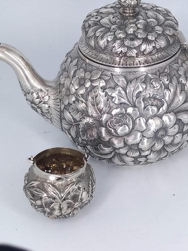 Theodore S. Starr American Silver Teapot and Strainer (1 of 18)