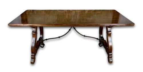 19th Century Spanish Dining Table with Ironwork Base (1 of 11)