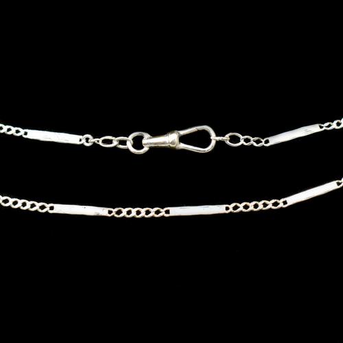Antique Sterling Silver Enamel Niello Short Watch Chain Necklace with Dog Clip (1 of 7) Antique Sterling Silver Enamel Niello Short Watch Chain Necklace with Dog Clip (1 of 7)