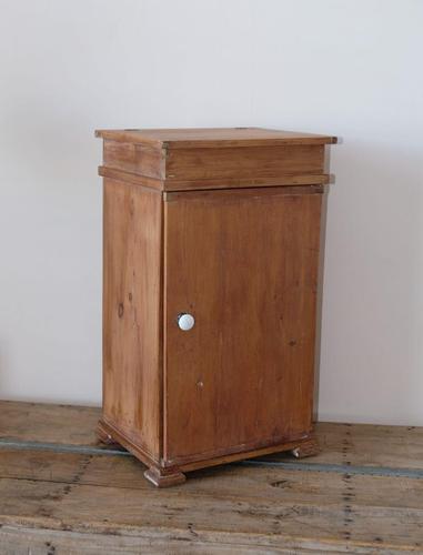 Old pine cupboard with hinged lid above a door (1 of 11)