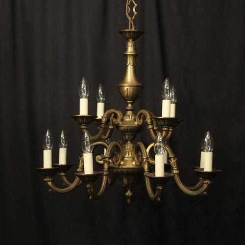 French Gilded Brass 12 Light Tiered Chandelier Oka04098 (1 of 10)