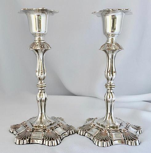 Very Good Quality Silver Plated Sheffield Candlesticks c.1850 (1 of 6)