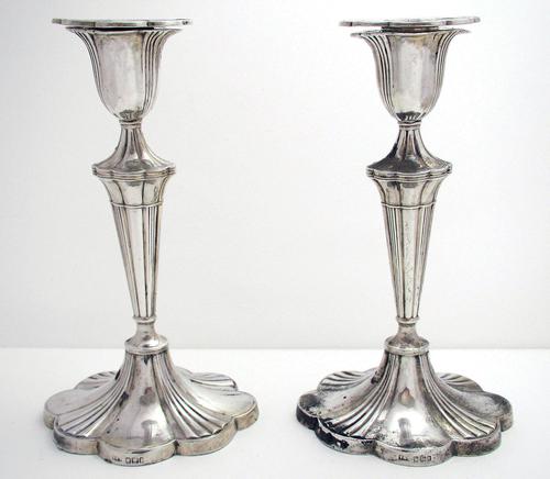 Pair of Antique 1903 Edwardian Solid Sterling Silver Candlesticks Candle Holders. English Sheffield (1 of 10) Pair of Antique 1903 Edwardian Solid Sterling Silver Candlesticks Candle Holders. English Sheffield (1 of 10)