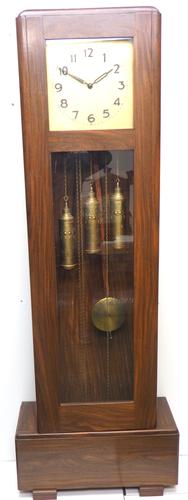 English Art Deco Longcase Clock Musical 8 Day Westminster Chime Grandfather Clock (1 of 12)