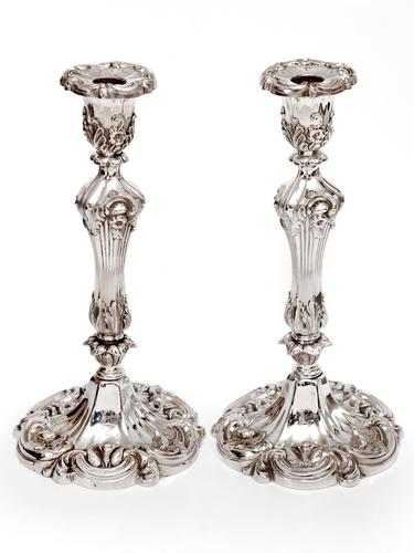 Pair of Decorative Victorian Silver Plated Candle Sticks in a High Rococo Form (1 of 4) Pair of Decorative Victorian Silver Plated Candle Sticks in a High Rococo Form (1 of 4)