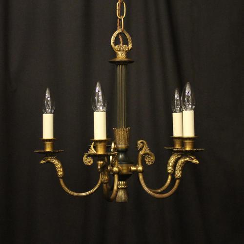 French Gilded Bronze Empire Antique Chandelier (1 of 10)