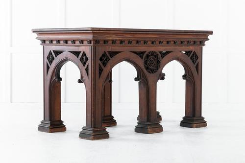 19th Century Victorian Gothic Pine Console Table (1 of 9)