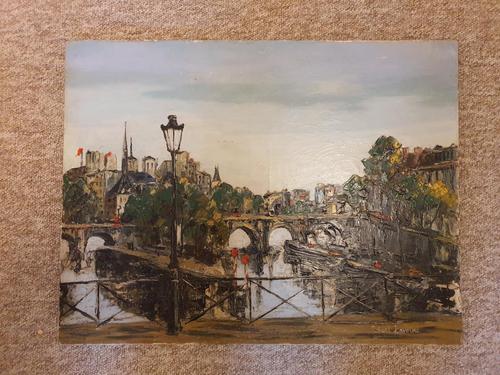 Notre Dame by the River Seine in Paris 1950s (1 of 1)