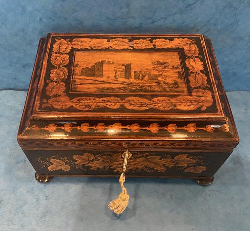 Regency Pen-work Sewing Box (1 of 22)