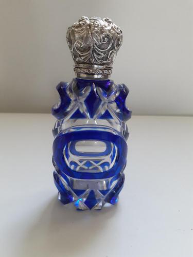 Gorgeous Large Victorian Silver Mounted Cut Glass Scent Bottle (1 of 6)