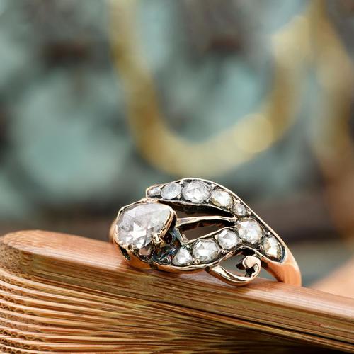 The Antique Victorian Eleven Diamond Tulip Ring (1 of 5) The Antique Victorian Eleven Diamond Tulip Ring (1 of 5)