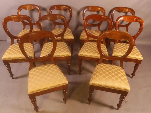 Set of 10 Victorian Mahogany Balloon Back Dining Chairs (1 of 12)